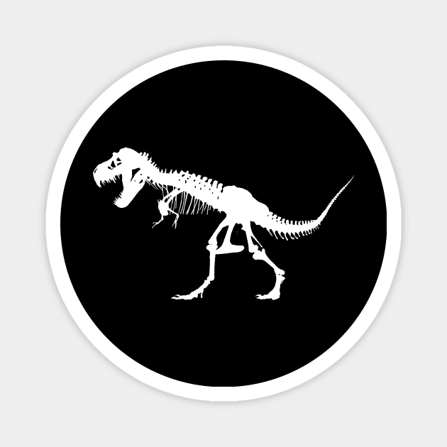 TRex Dinosaur Skeleton Silhouette Magnet by MOP tees